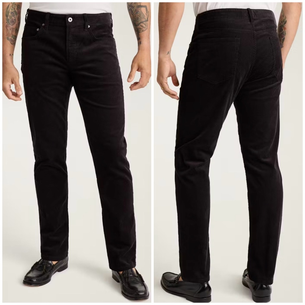 NWOT Bonobos Men's Black Corduroy Pants Tailored Fit 31x30 5 Pocket